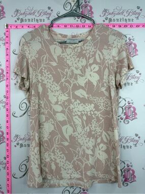 Simons tshirt Floral Short Sleeve Tee - Light Pink & Cream